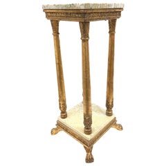 Late 19th Century Carved Gilt wood Tole ware Console Pedestal Table German