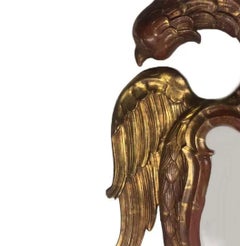 Espejo de pared de madera dorada tallada de águila bicéfala de finales del siglo XIX
