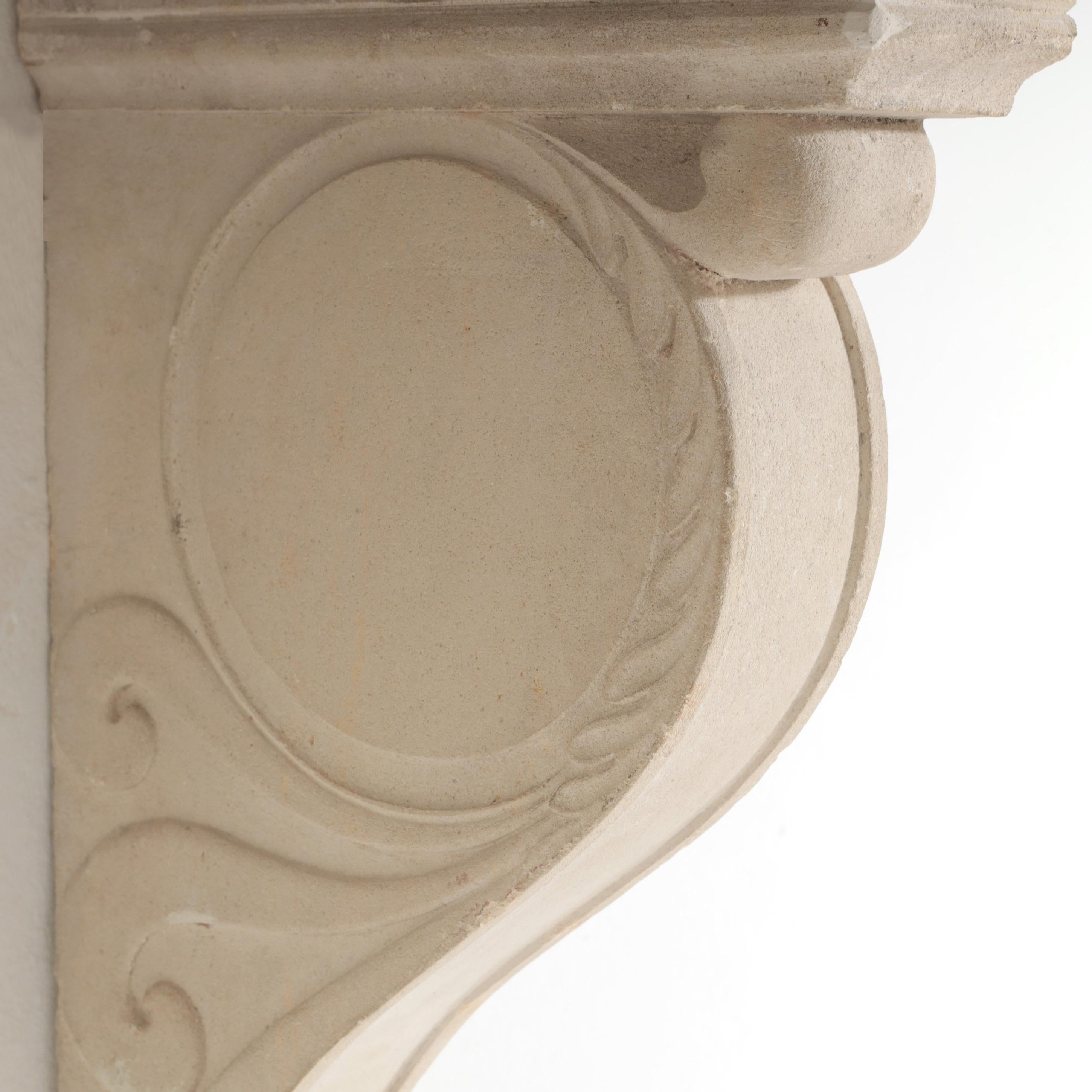 Late 19th Century Carved Limestone and Black Marble Console For Sale 1