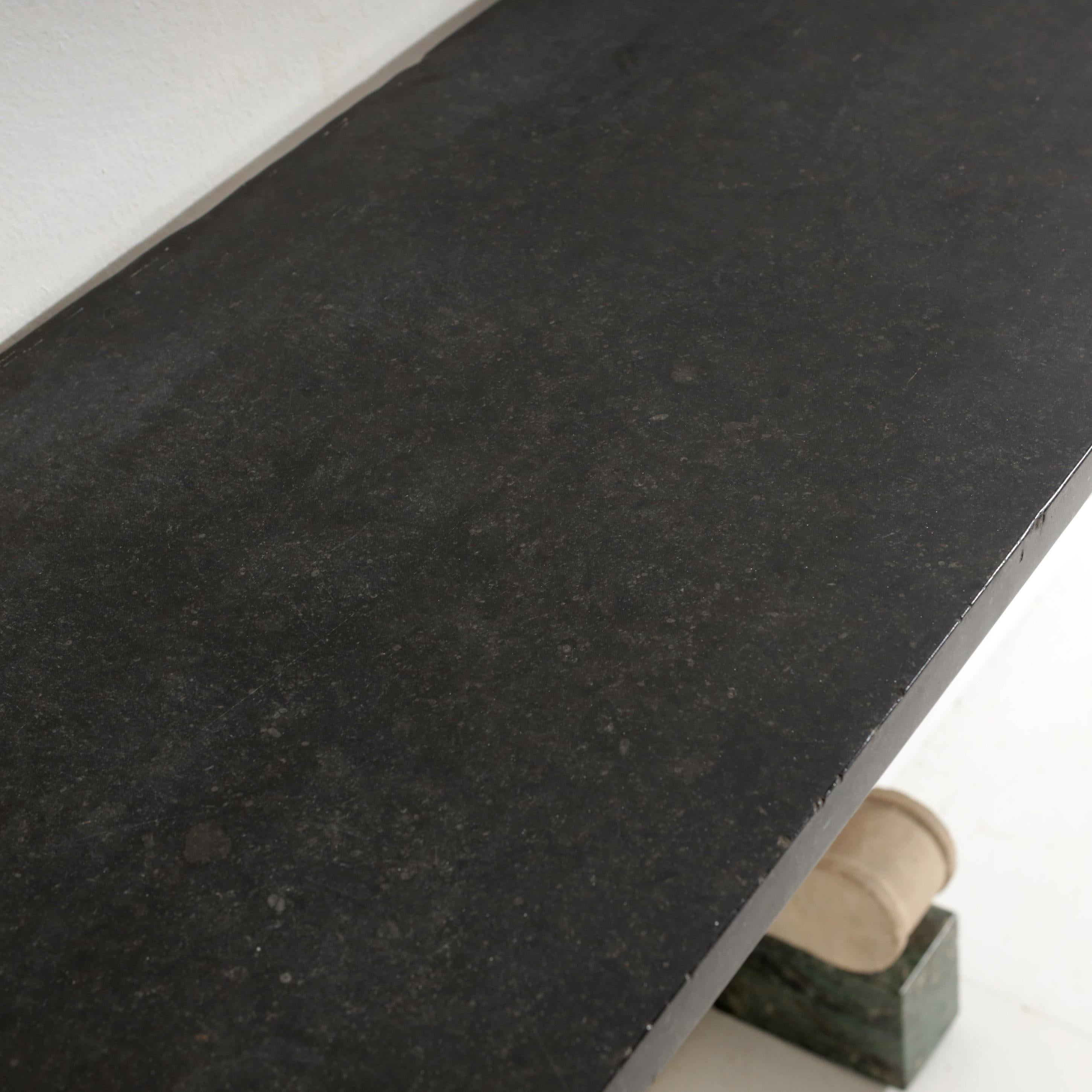 Late 19th Century Carved Limestone and Black Marble Console For Sale 2