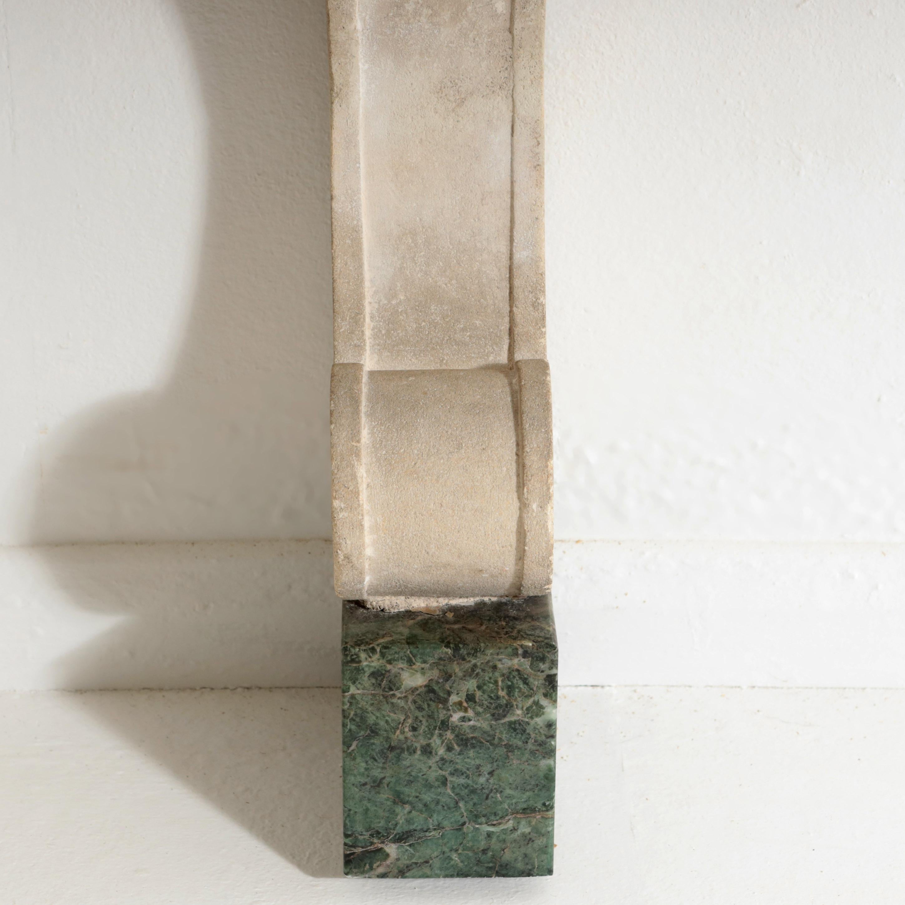 Late 19th Century Carved Limestone and Black Marble Console For Sale 4