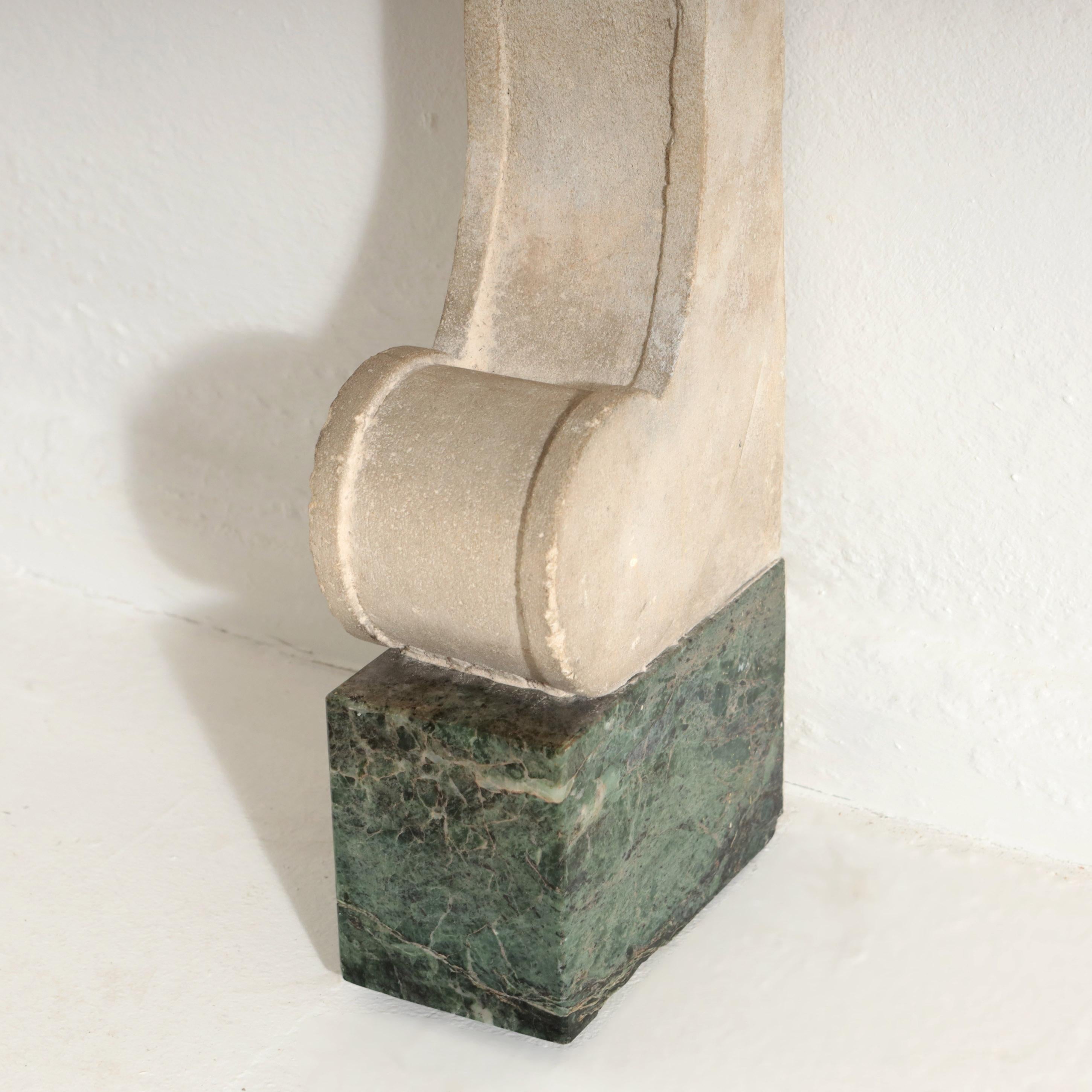 Late 19th Century Carved Limestone and Black Marble Console For Sale 5