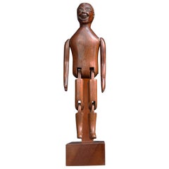 Antique Late 19th Century Carved Mahogany English Jig Doll Figure