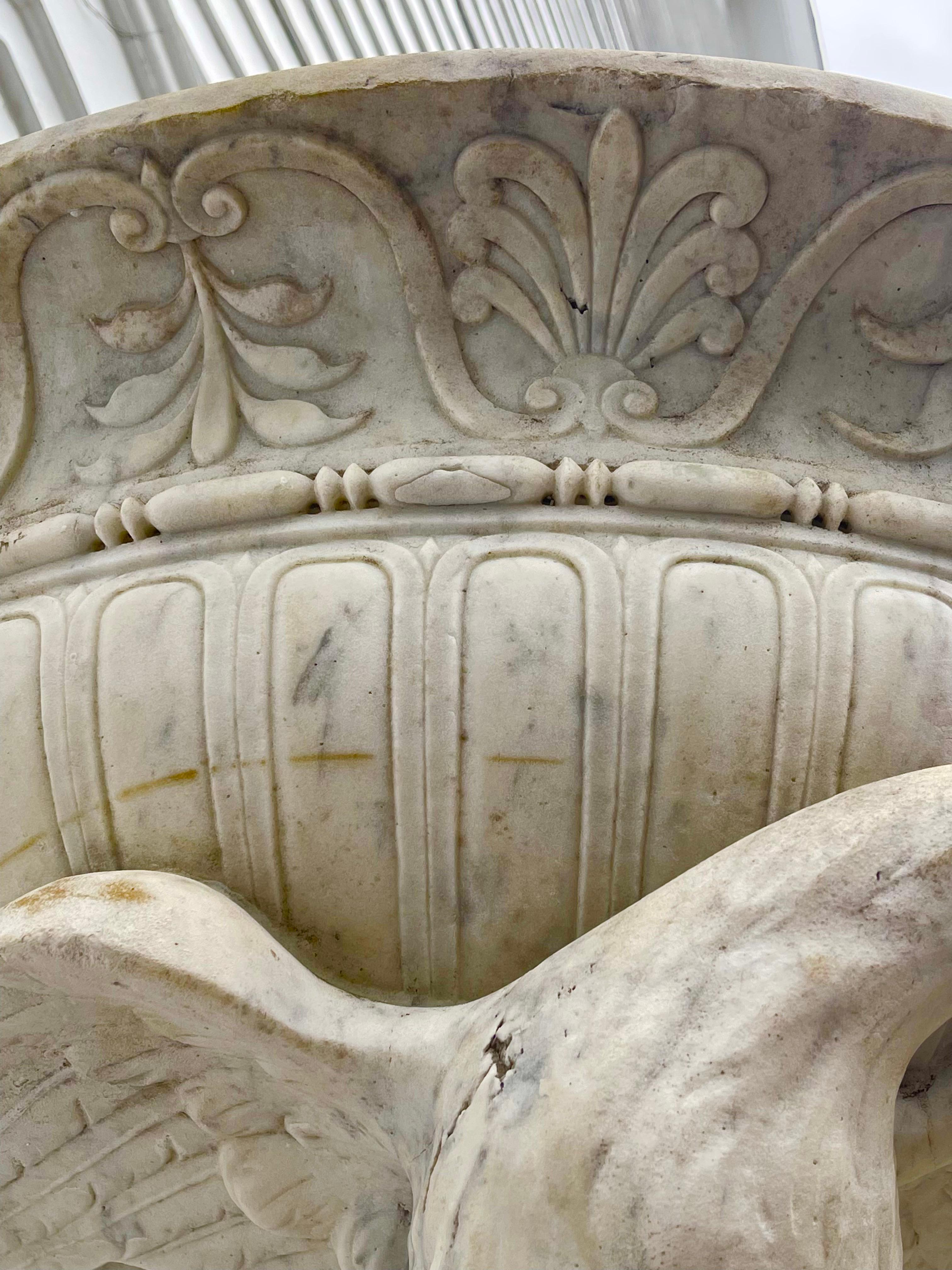 Late 19th Century Carved Marble Fountain by Edward F. Caldwell & Co. In Good Condition In Essex, MA