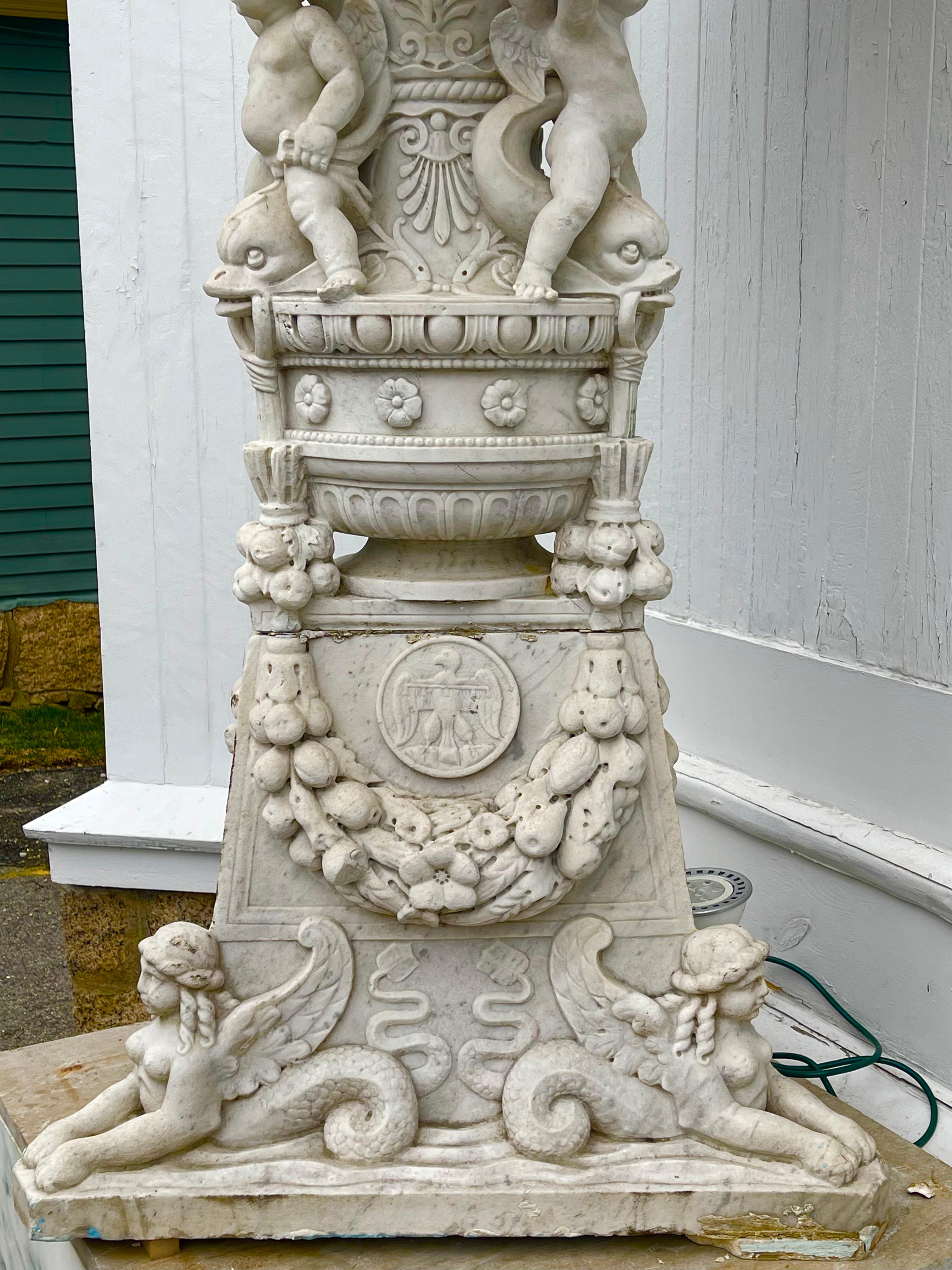 Late 19th Century Carved Marble Fountain by Edward F. Caldwell & Co. 2