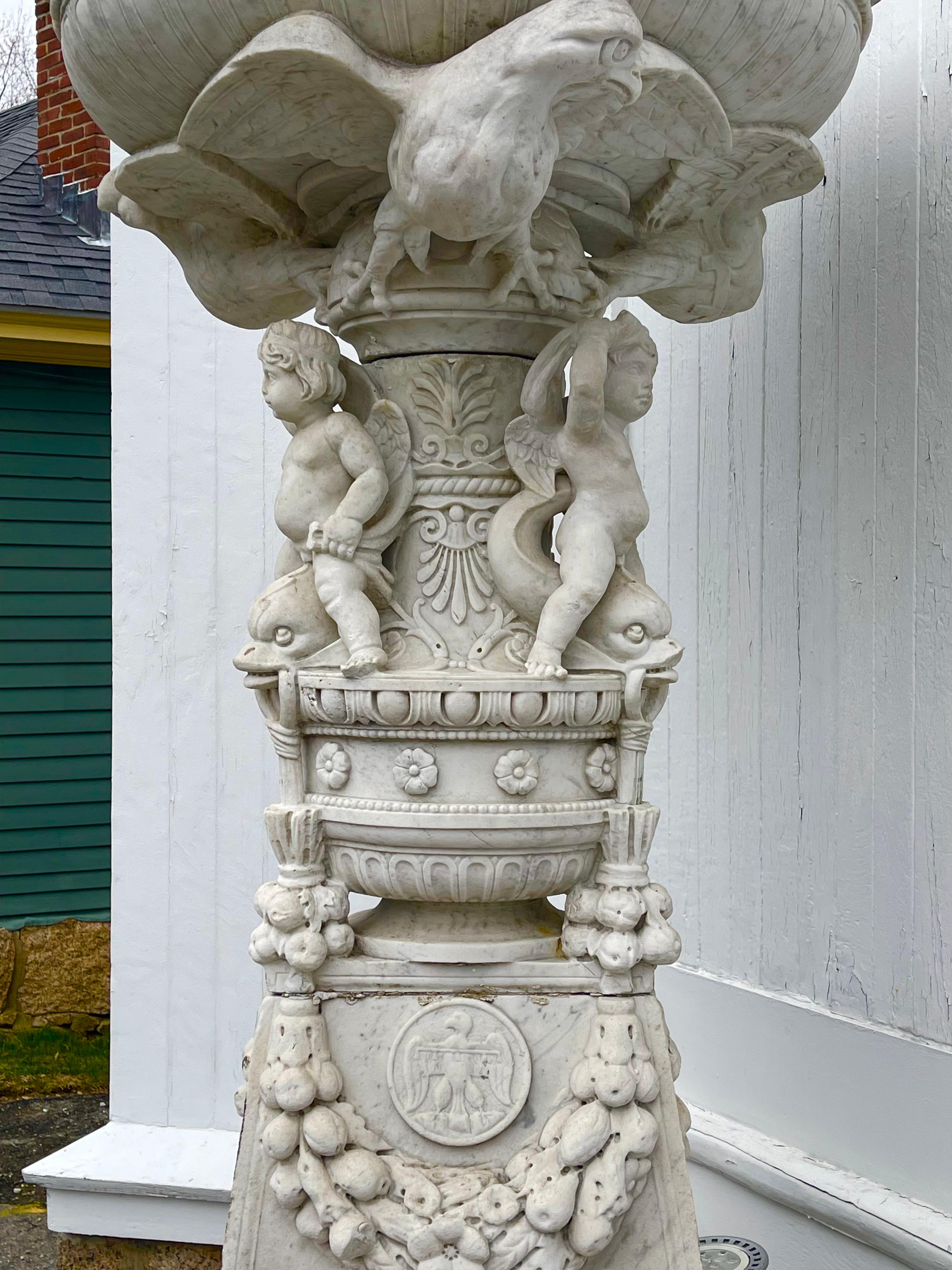 Late 19th Century Carved Marble Fountain by Edward F. Caldwell & Co. 3