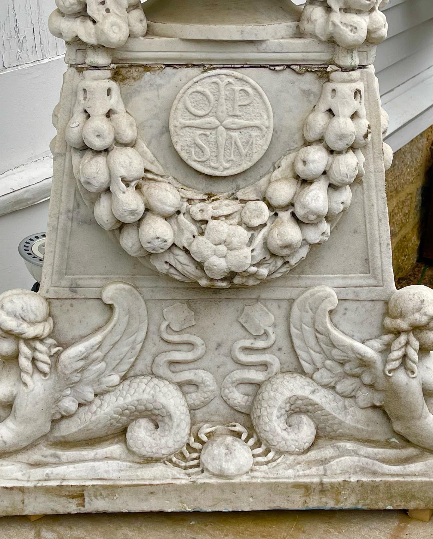 Late 19th Century Carved Marble Fountain by Edward F. Caldwell & Co. 4