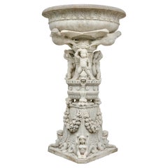Fontana in marmo intagliato della fine del XIX secolo di Edward F. Caldwell & Co.