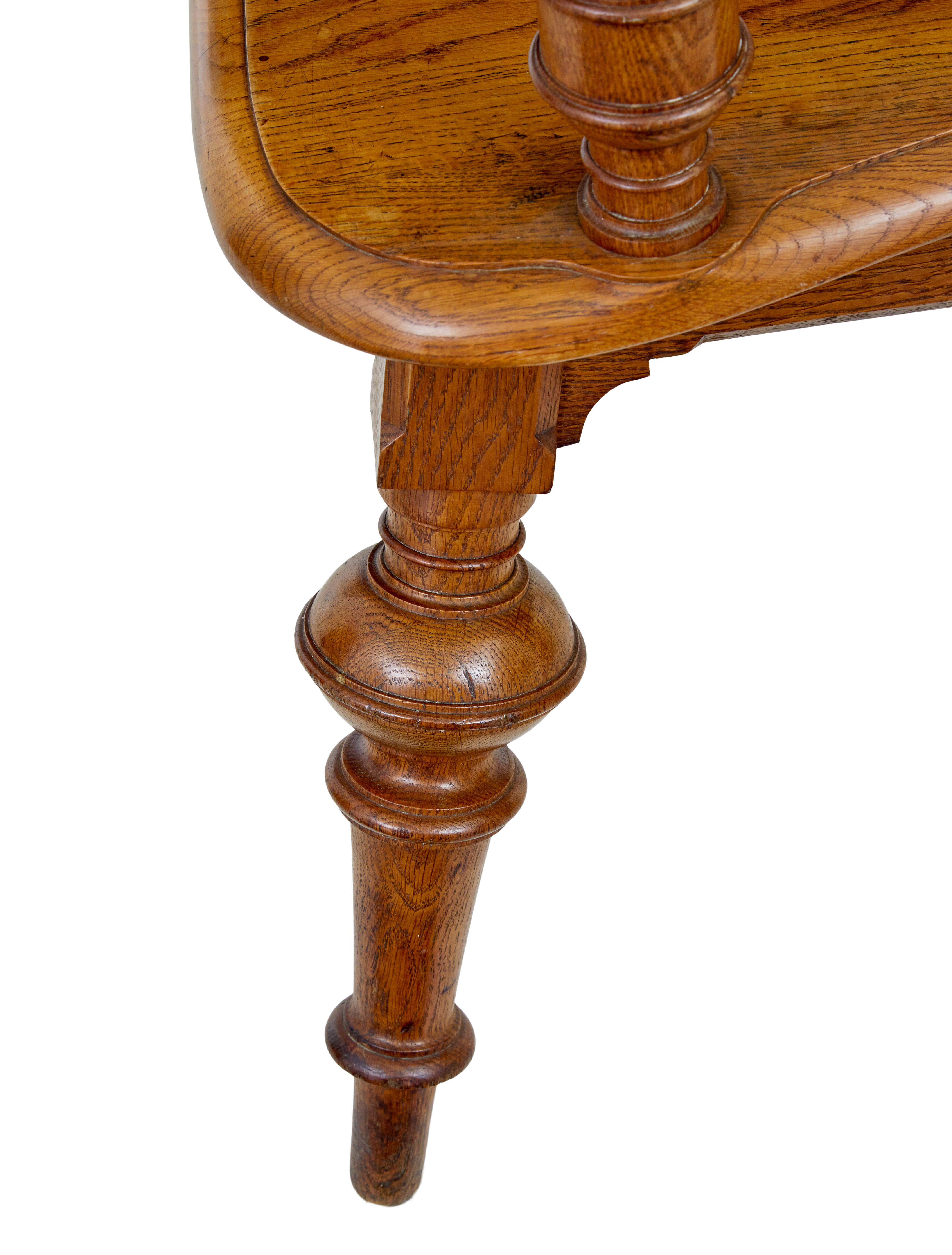 Carved Late 19th Century carved oak arts and crafts armchair For Sale