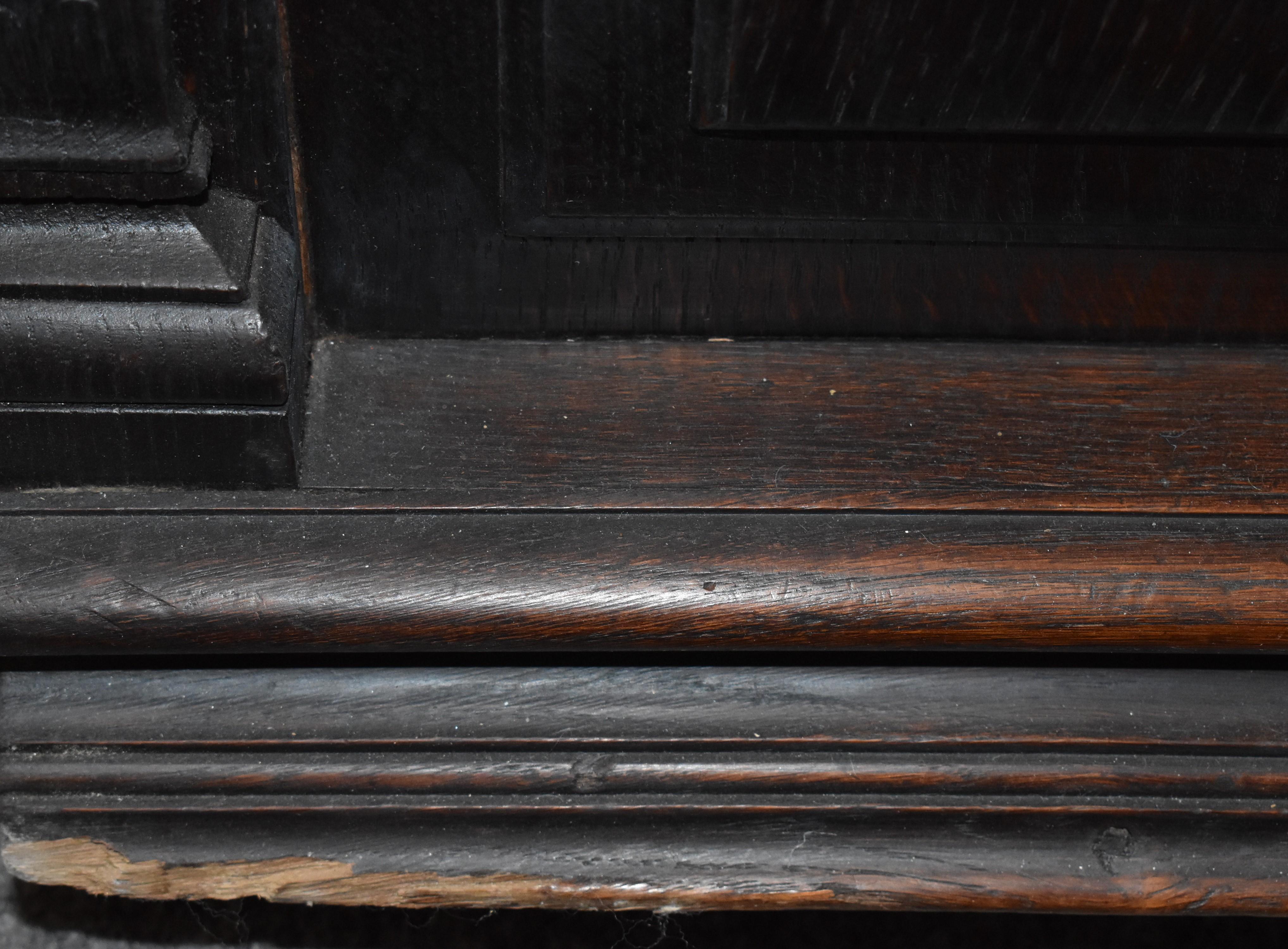 Late 19th Century Carved Oak Bishop's High Back Throne Chair with Storage 2