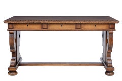 Late 19th Century Carved Oak Library Table