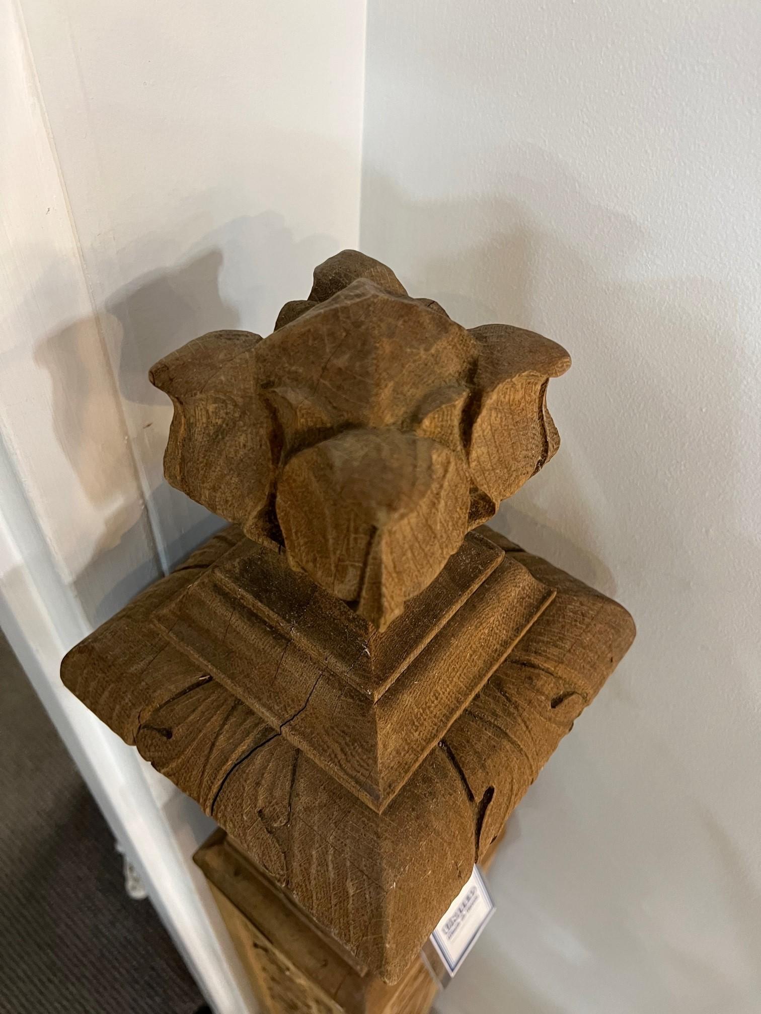 Late 19th Century Carved Oak Newel Post 3