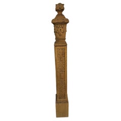 Late 19th Century Carved Oak Newel Post