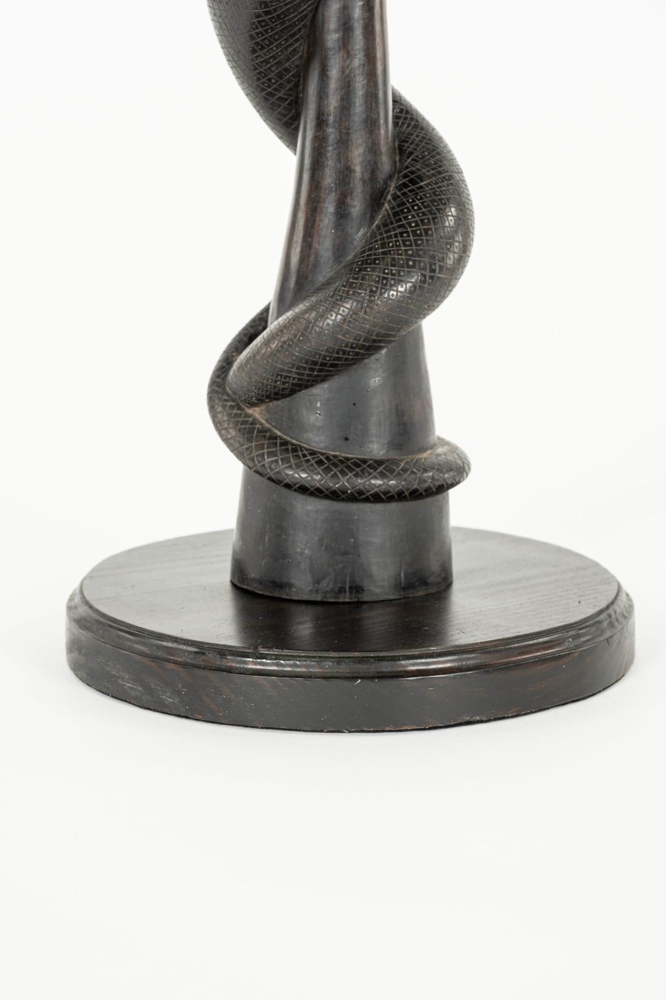 Late 19th Century Carved Snake Serpent Pedestal Table 4