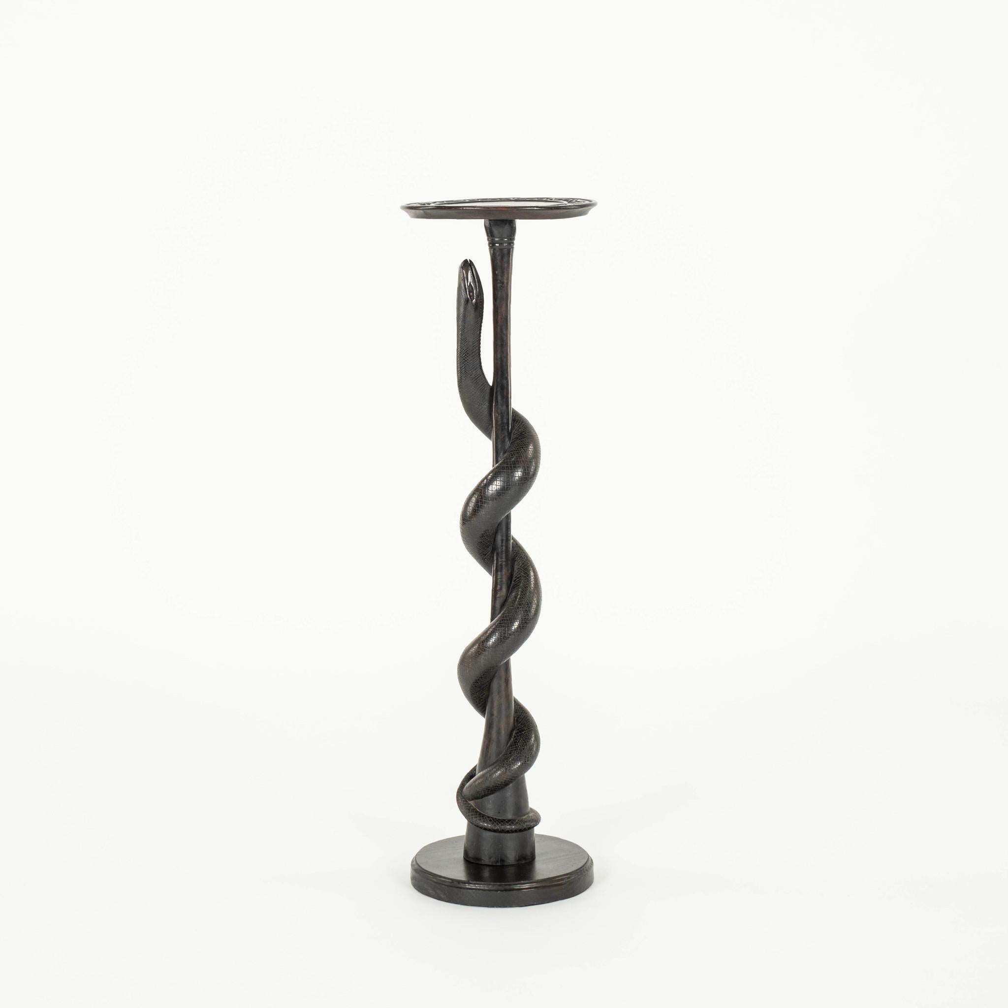Aesthetic Movement Late 19th Century Carved Snake Serpent Pedestal Table