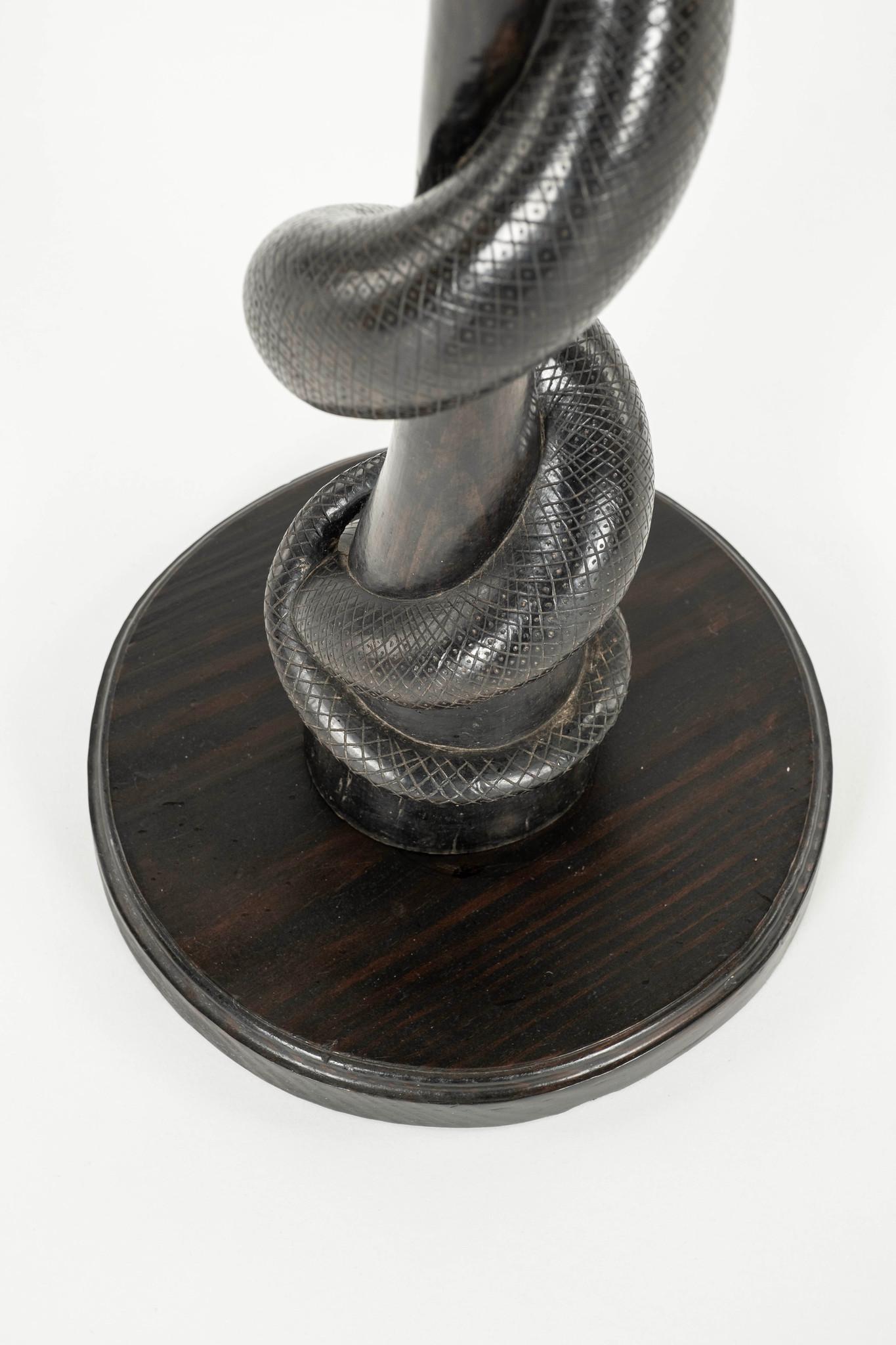 Late 19th Century Carved Snake Serpent Pedestal Table 1