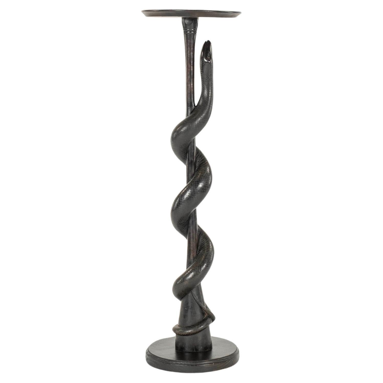 Late 19th Century Carved Snake Serpent Pedestal Table