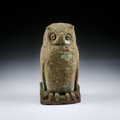 Late 19th Century Carved Stone Owl 
