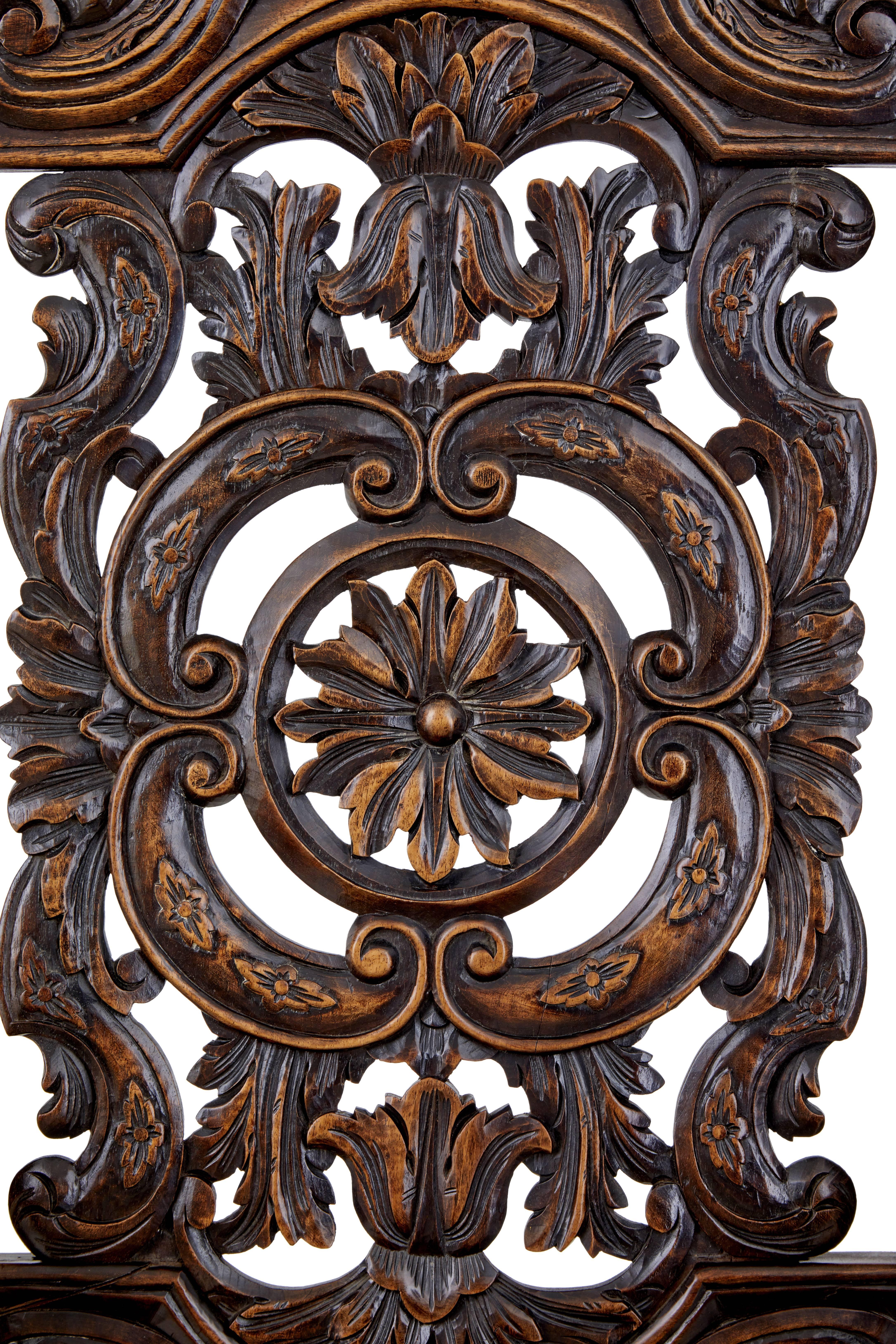 William and Mary Late 19th Century Carved Walnut Carolean Design Armchair