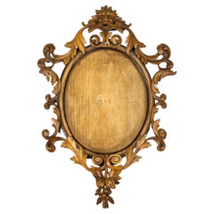 Late 19th Century Carved Walnut Oval Picture or Mirror Frame, France