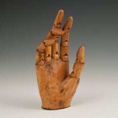 Late 19th Century Carved Wood Articulated Mannequin Hand