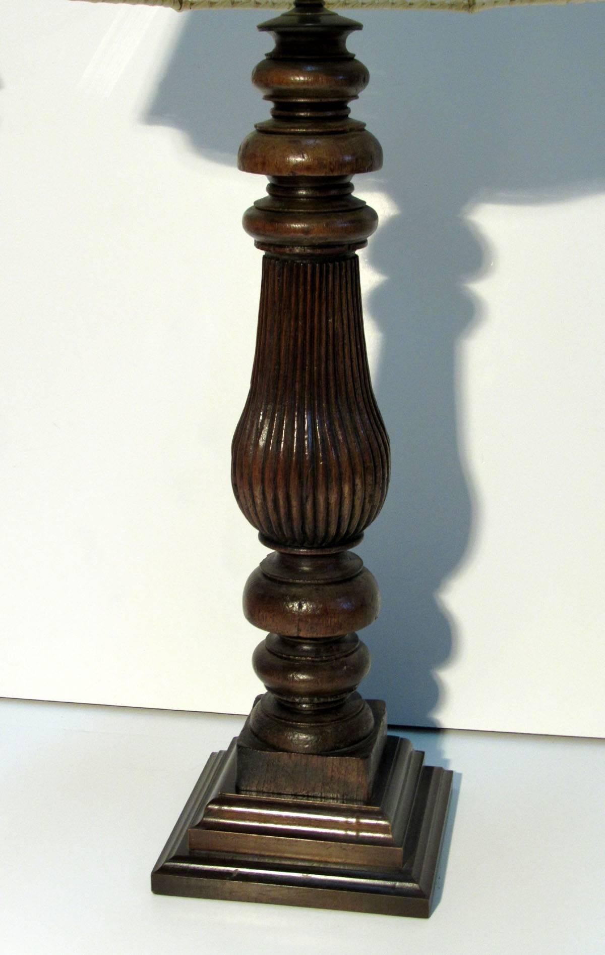 Late 19th Century Carved Wooden Lamps 1