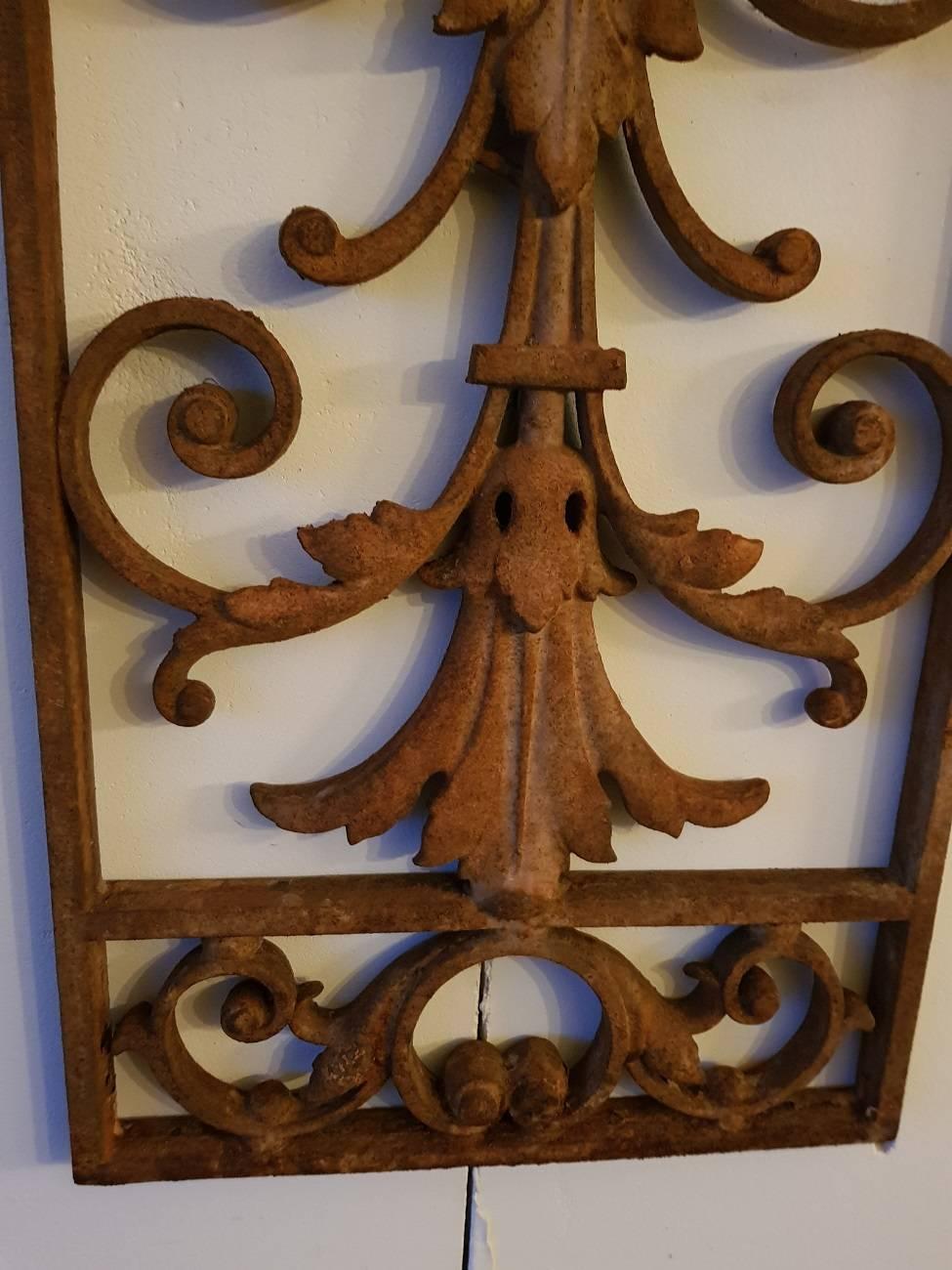 Late 19th Century Cast Iron French Door Guard 1