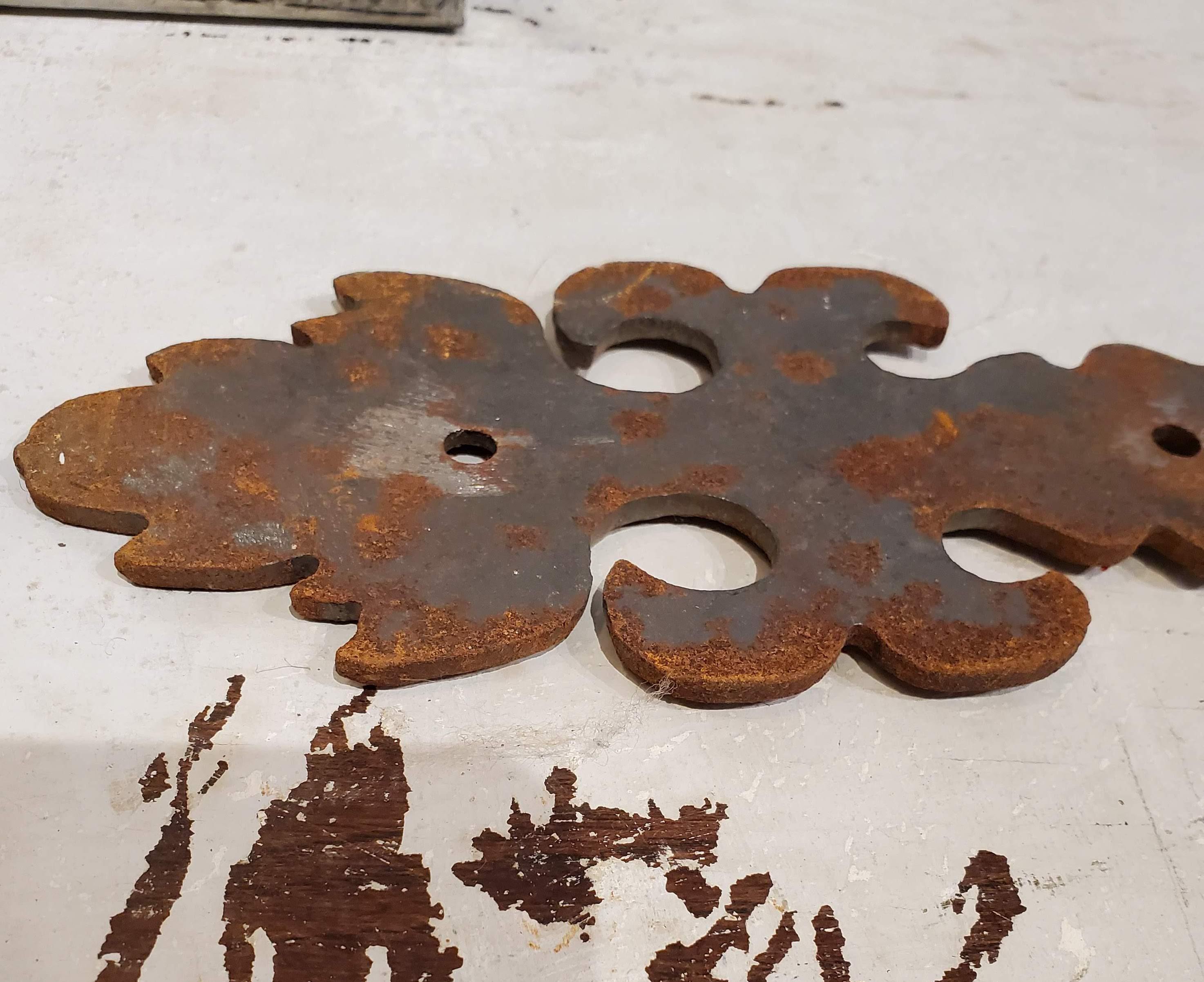 Late 19th Century Cast Iron Hand Wrought Strap Hinges 6