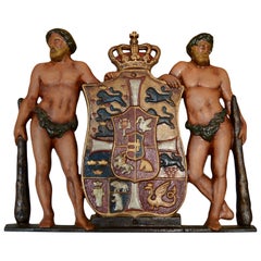 Cast Iron Sculpture Of The Royal Coat of Arms of Denmark