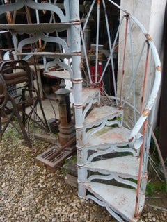 Late 19th Century Cast Iron Spiral Staircase, Art Nouveau Style