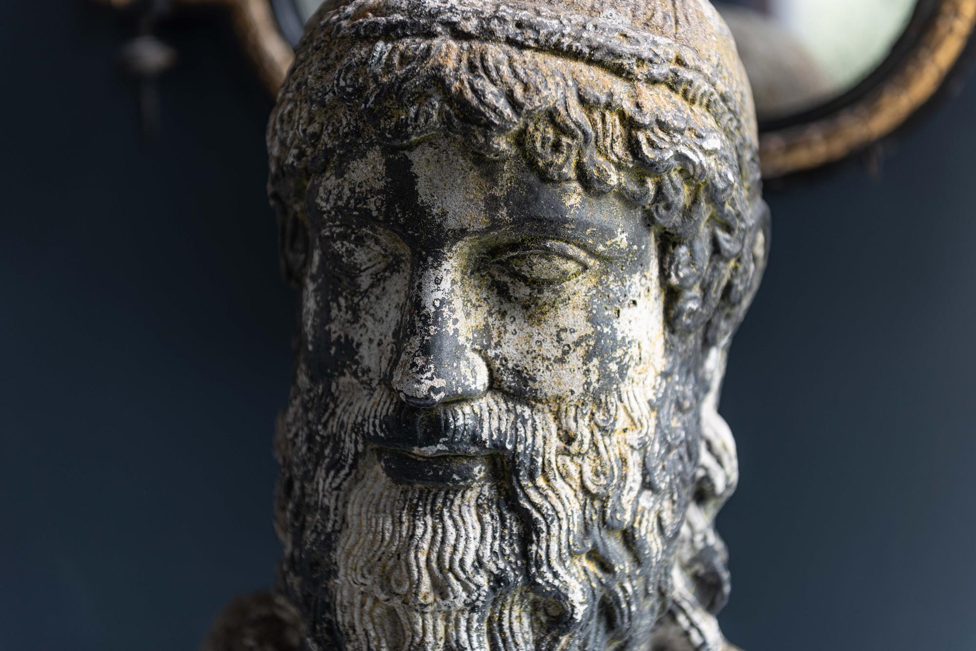 Late 19th Century Cast Stone Bust of Zeus/Poseidon 4