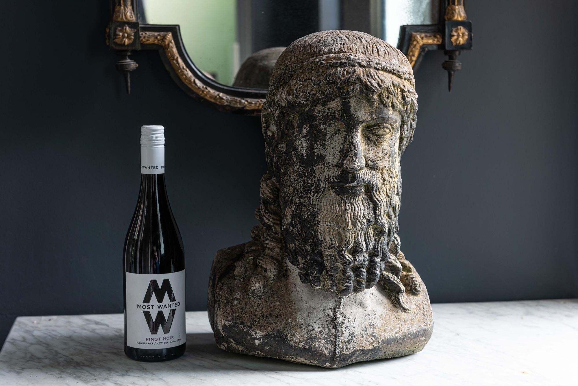 Late 19th century cast stone bust of Zeus/Poseidon.
A wonderful decorative example with lots of lichen, patina and outstanding color.

An excellent garden addition, or equally as a statement piece sat inside.