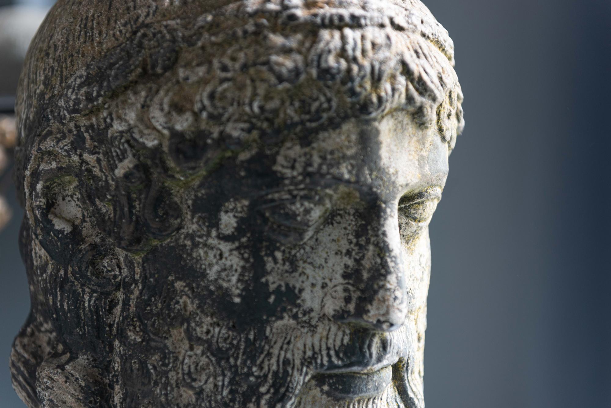 Late 19th Century Cast Stone Bust of Zeus/Poseidon 1