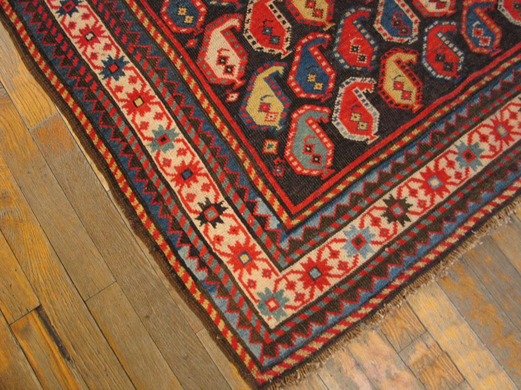 Kazak Late 19th Century Caucasian Karabagh Paisley Carpet ( 3'10