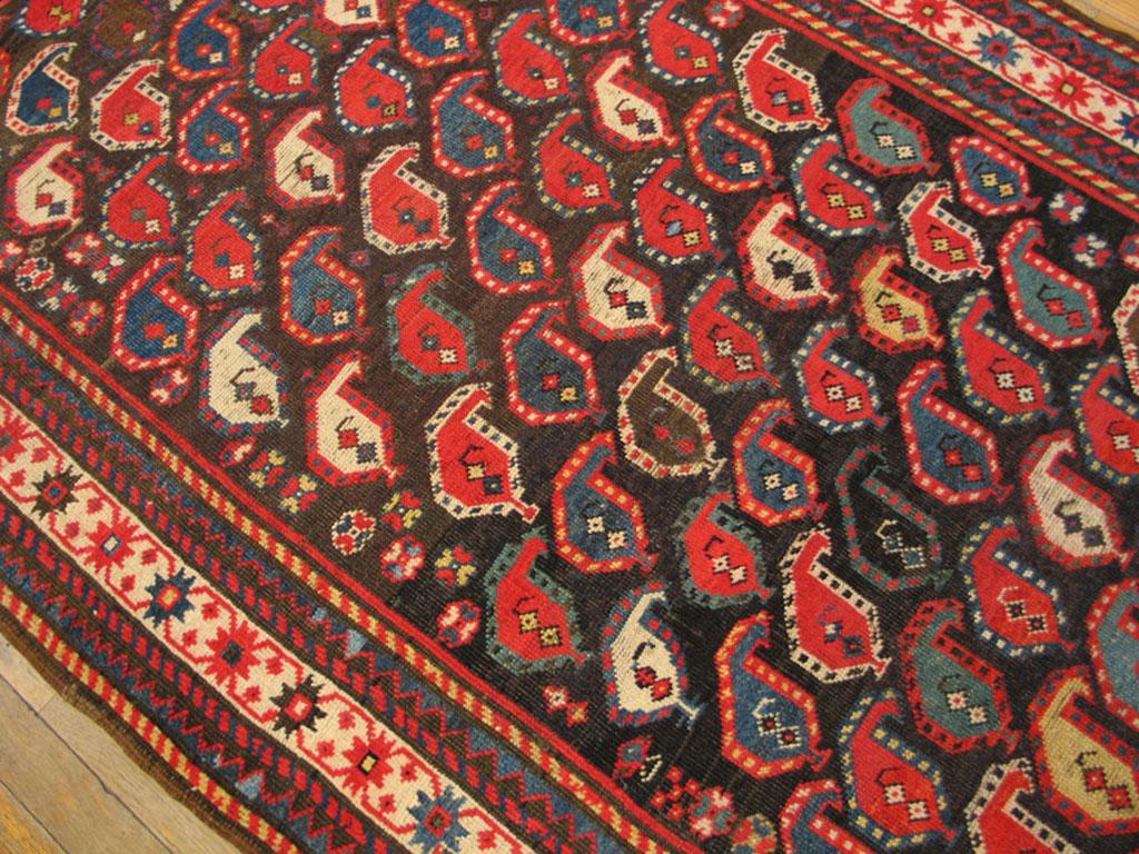 Hand-Knotted Late 19th Century Caucasian Karabagh Paisley Carpet ( 3'10