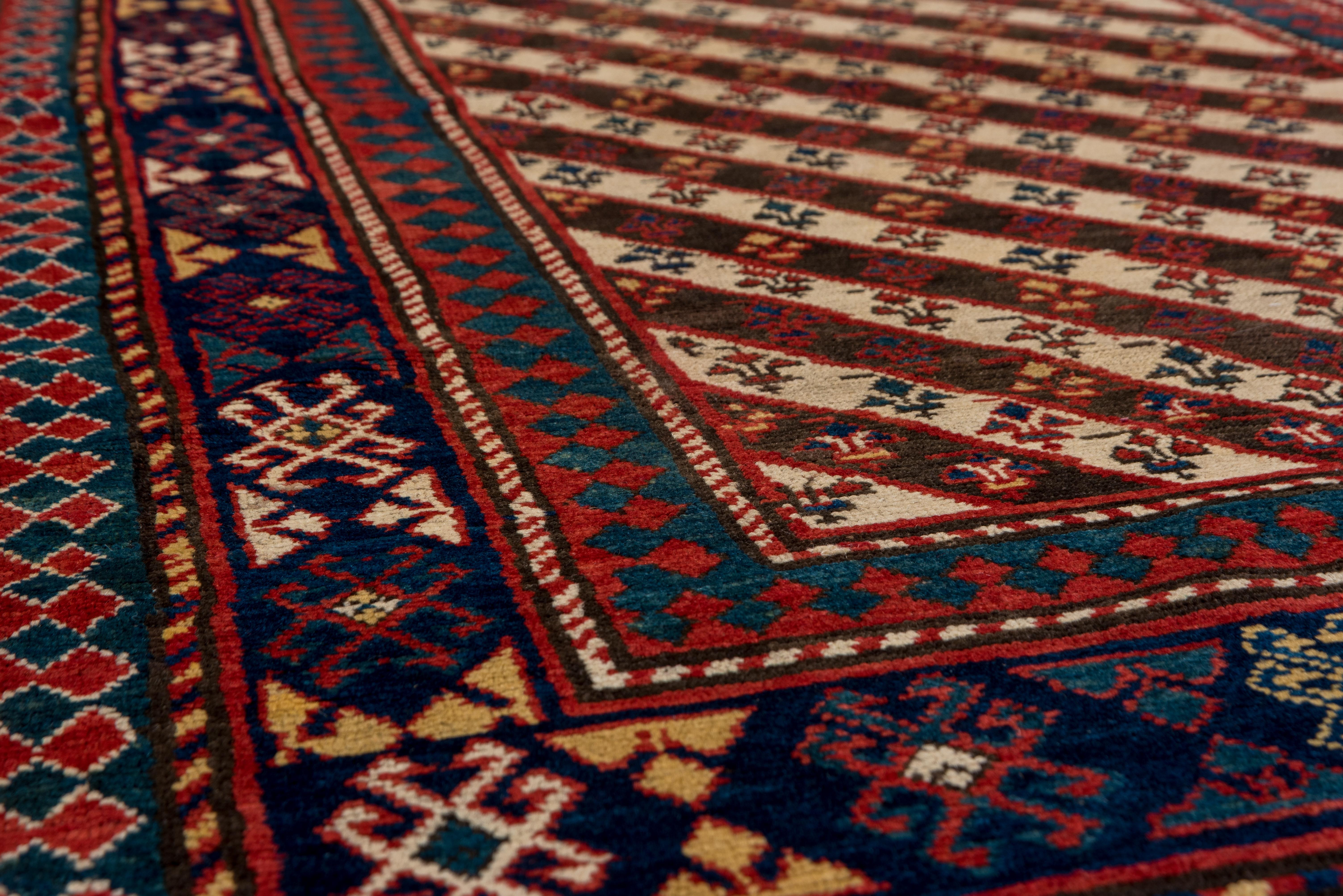 Late 19th Century Caucasian Kazak Rug, Diagonal Stripe Design, circa 1890s In Good Condition For Sale In New York, NY