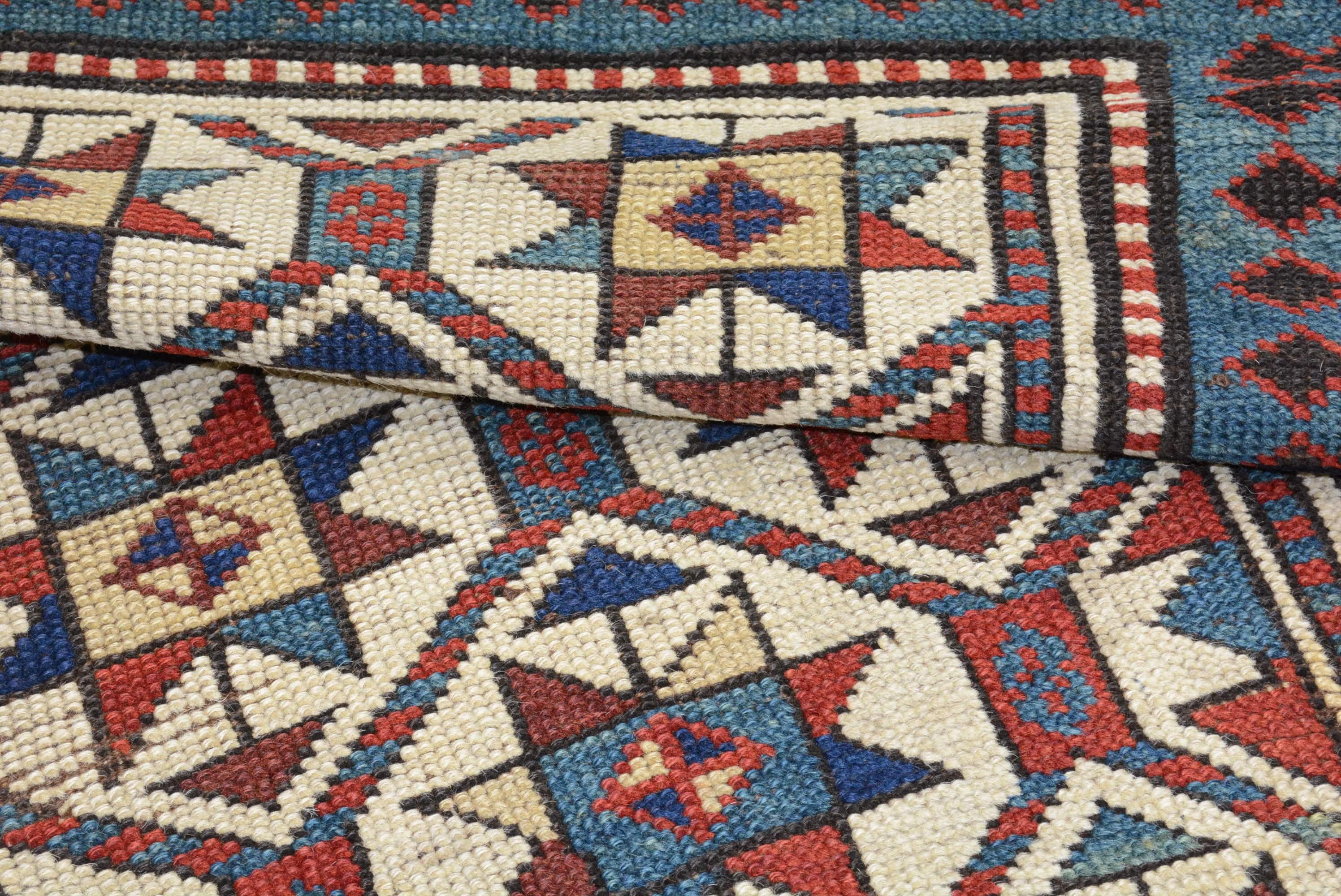 Late 19th Century Caucasian Kazak Rug For Sale 2