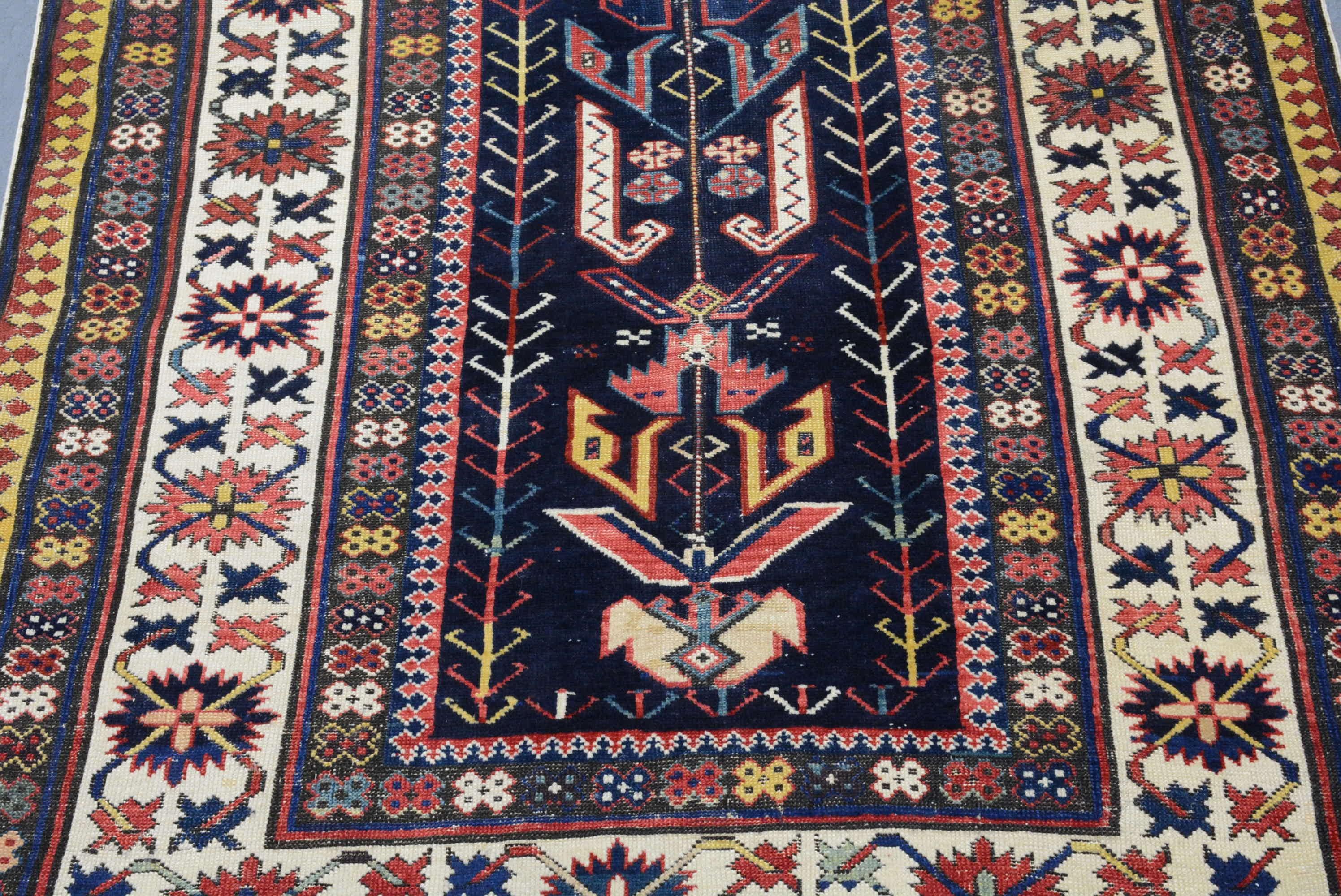 Azerbaïdjanais Tapis kuba caucasien de la fin du 19e siècle en vente