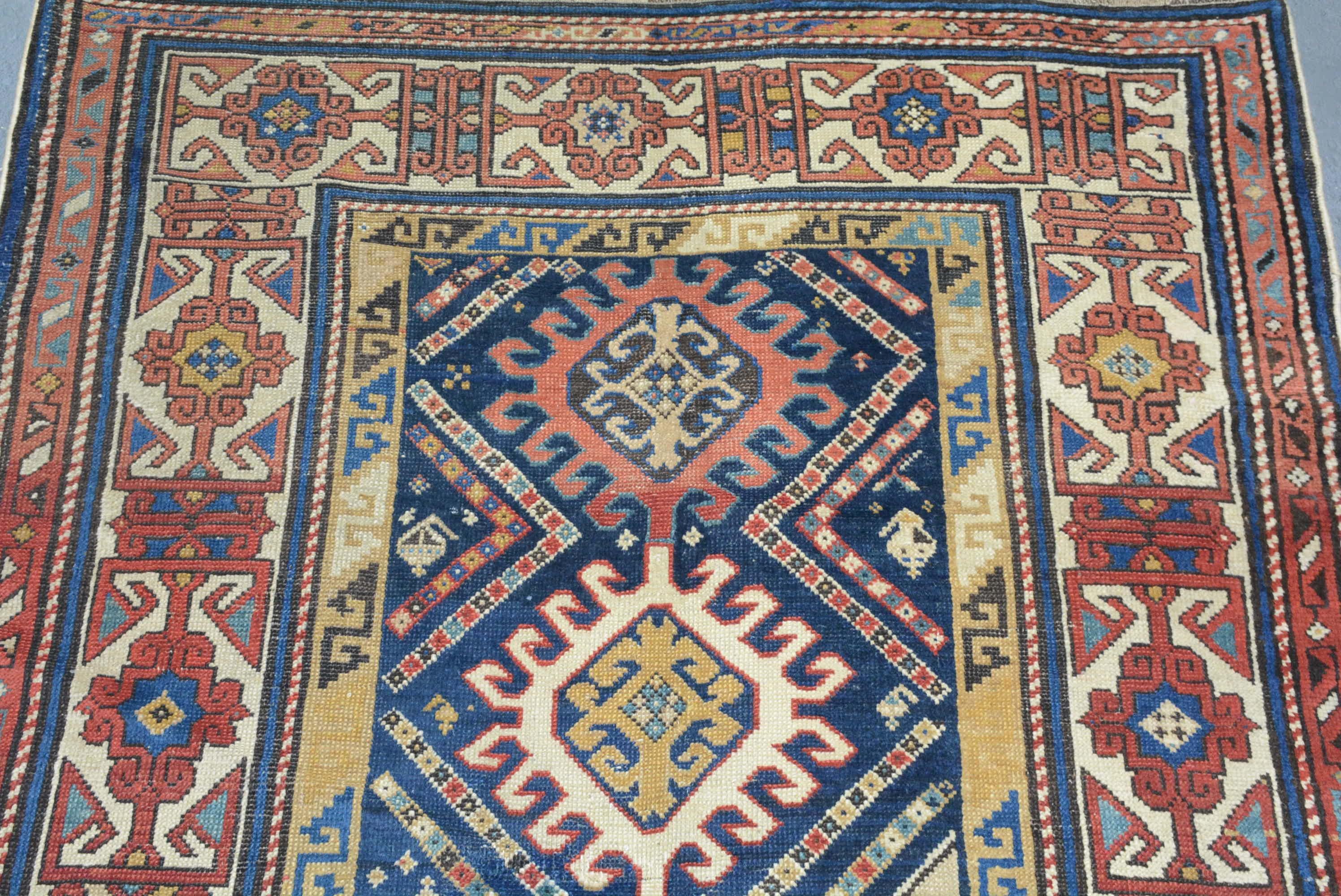 Kuba is the largest rug weaving center in the Caucasus region. Located in the northeast near the Caspian Sea, this area is known for producing rugs with medium-density, low piles on solid foundations. These rugs are often woven on indigo fields.