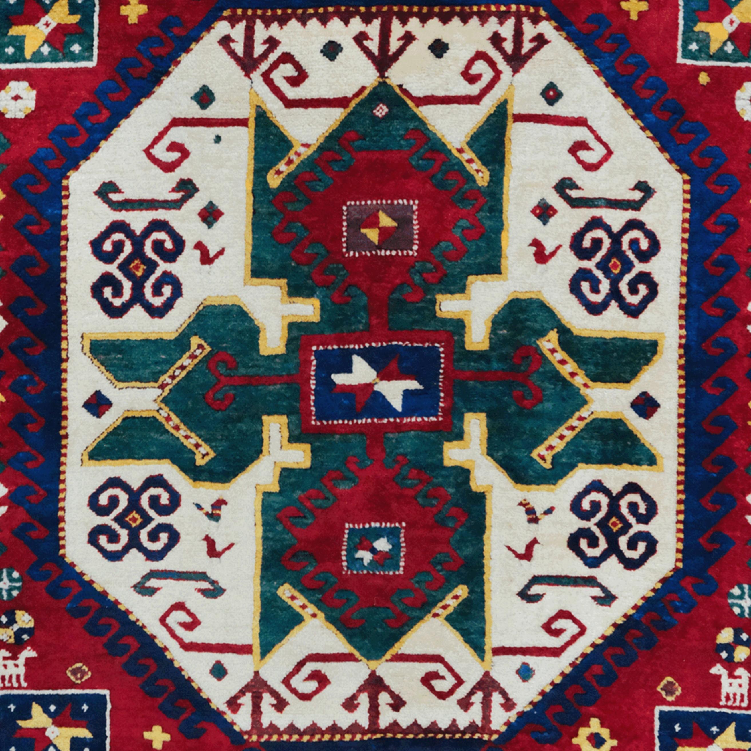 Hand-Woven Late 19th Century Caucasian Lori Pambak Rug For Sale
