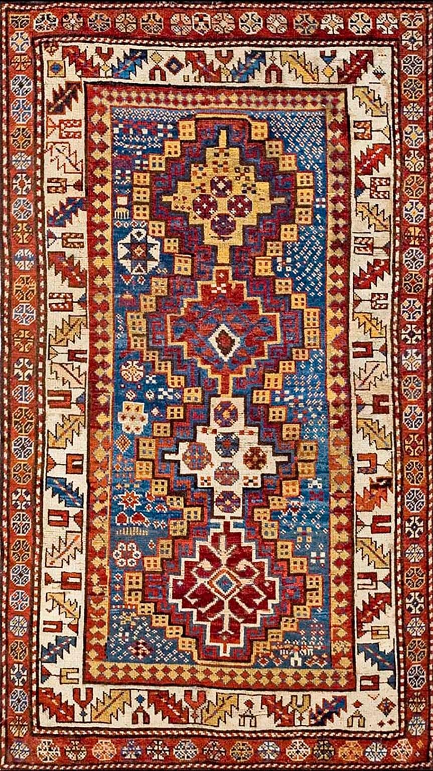 Tapis caucasien Shirvan de la fin du 19ème siècle ( 3'6" x 6' - 107 x 183 )