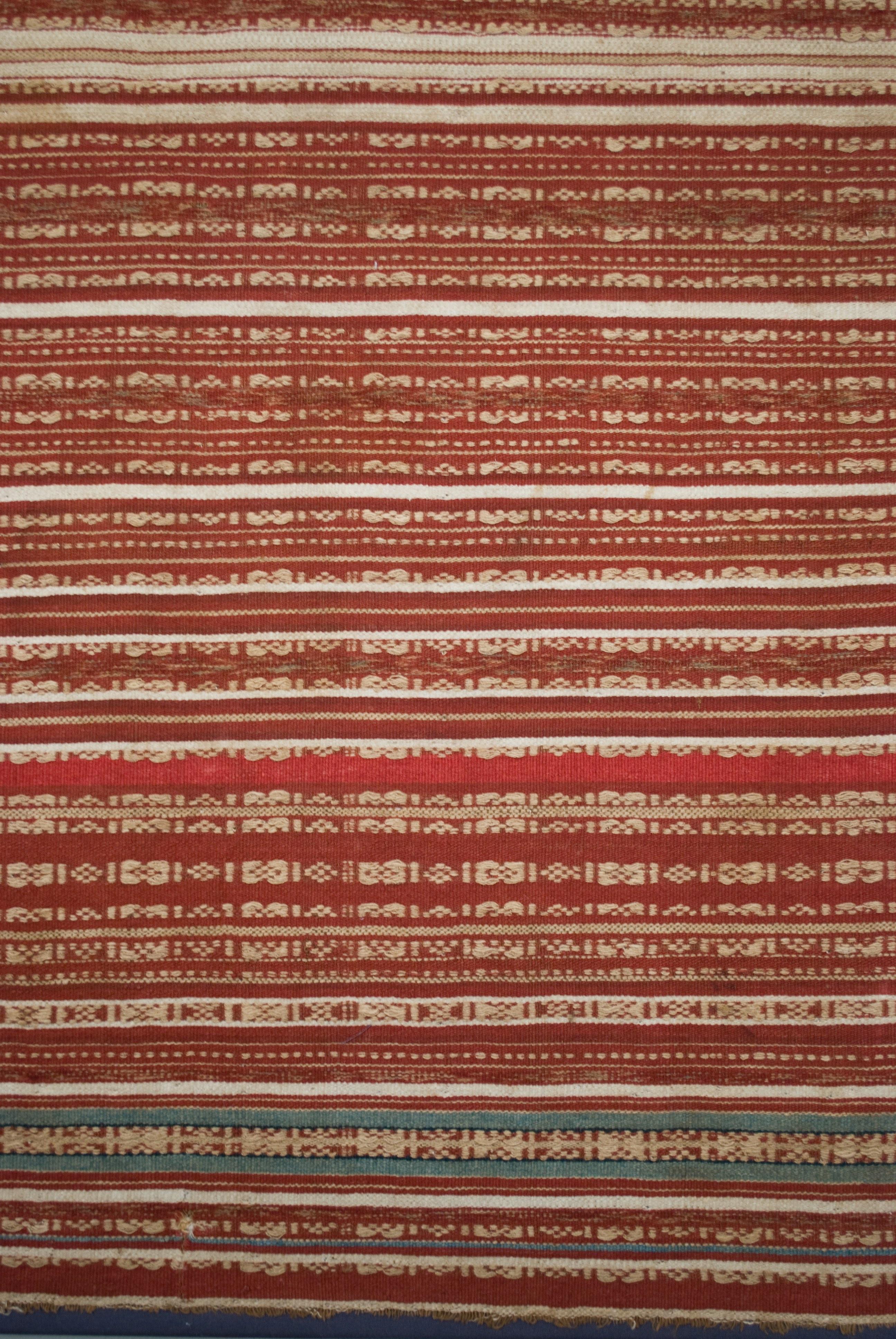 Late 19th century ceremonial cloth (bebali), Bali, Indonesia

Rare ceremonial cloth used in a variety of ‘rites of passage’ ceremonies among the Balinese people. A few small indigenous repairs, but in otherwise remarkable condition for its age.
