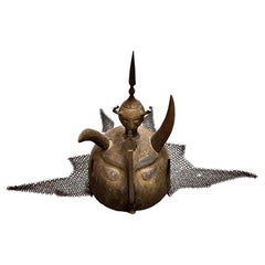 Late 19th-century Ceremonial Kulah Khud Helmet with Chainmail