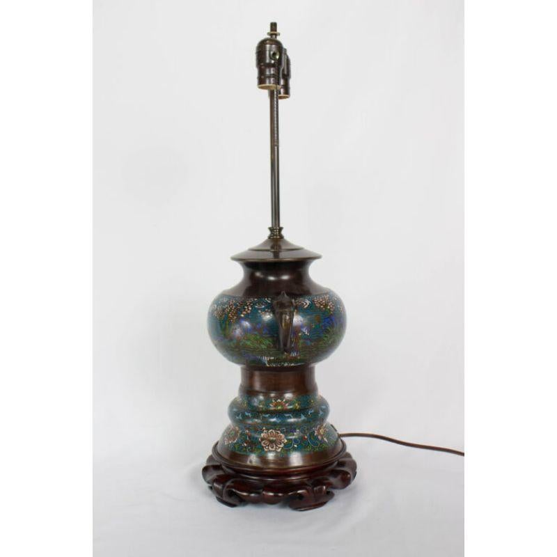 Lampe de table Champleve de la fin du 19e siècle en vente 4