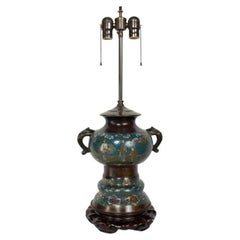 Late 19th Century Champleve Table Lamp