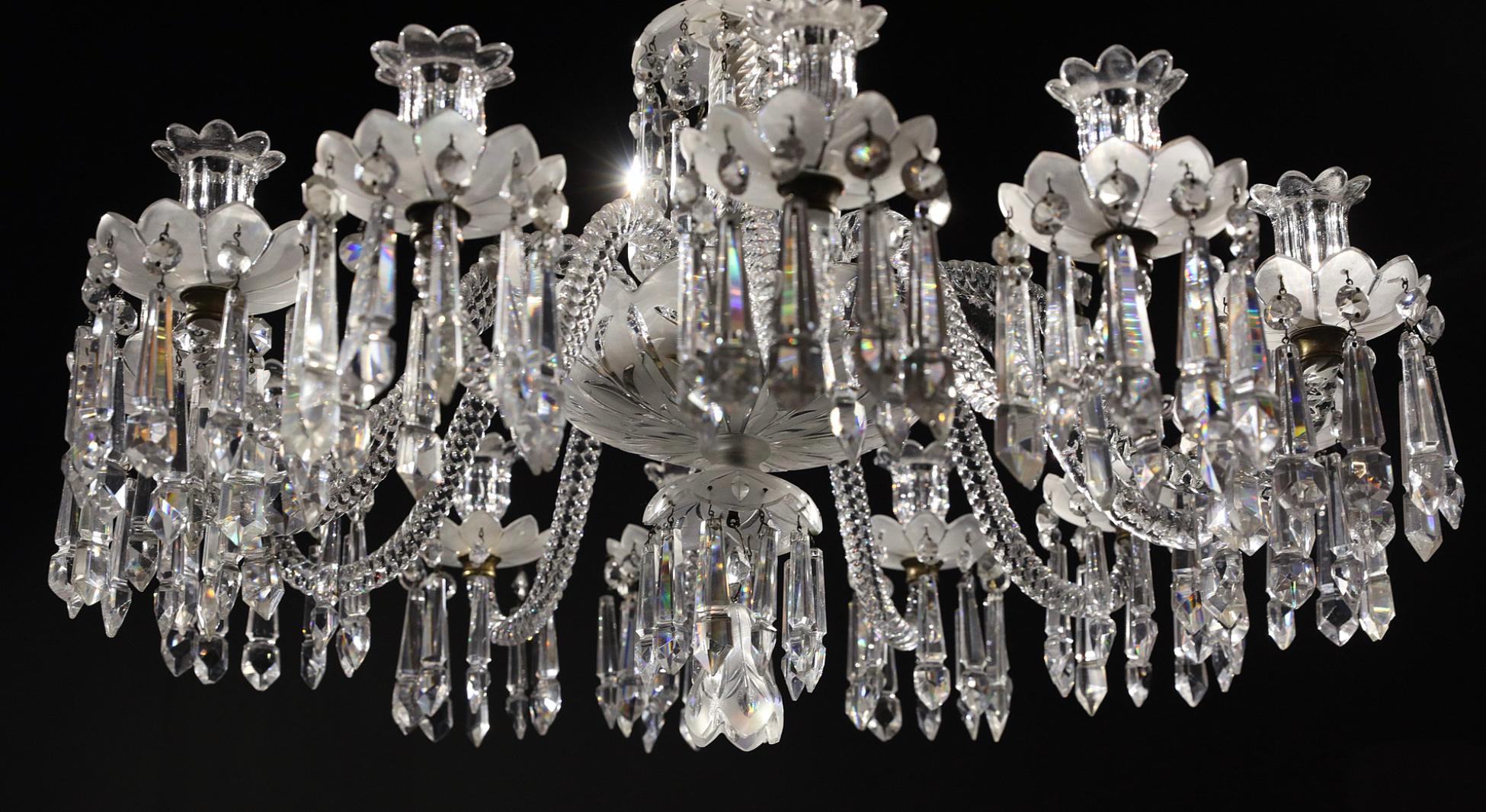 Late 19th Century Chandelier by Baccarat In Good Condition For Sale In Long Island City, NY