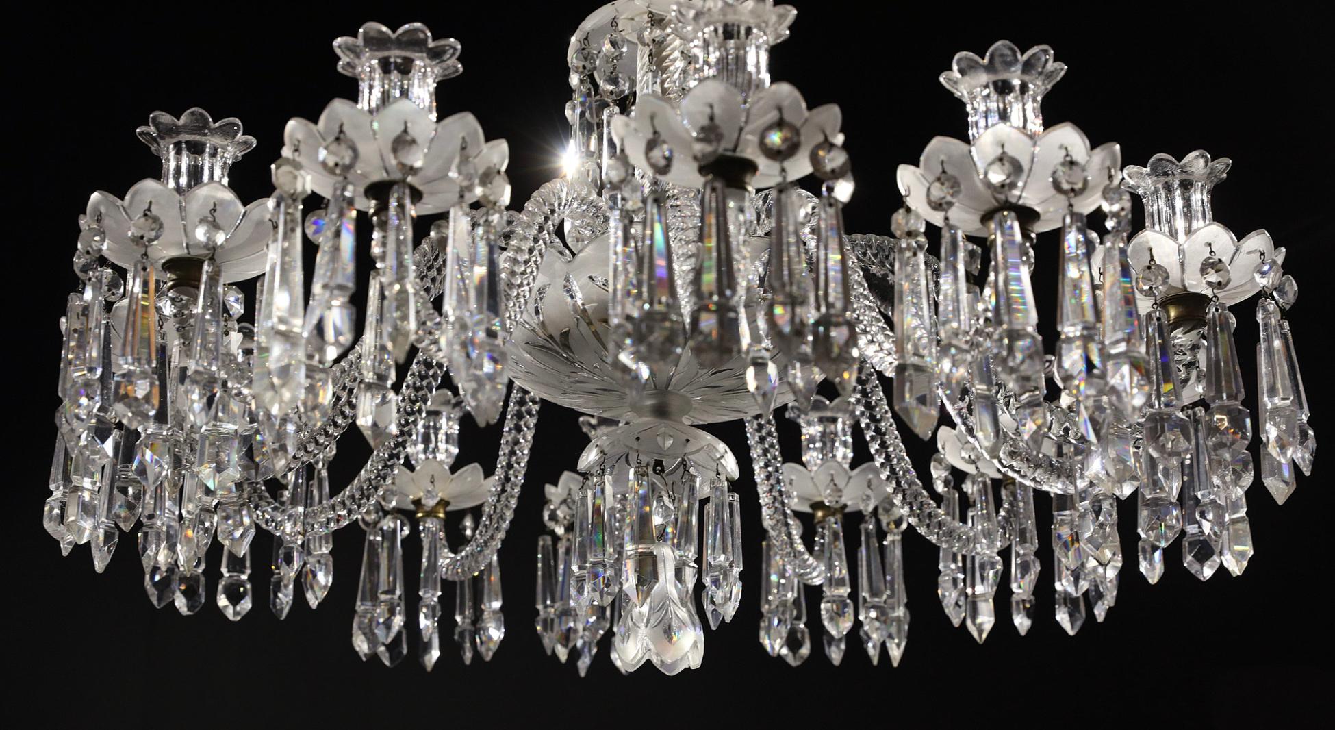 Araña de finales del siglo XIX de Baccarat en Bueno estado para la venta en Long Island City, NY