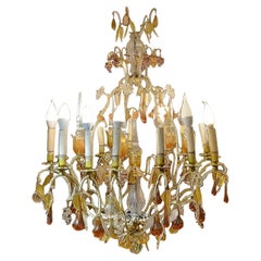LATE 19th CENTURY CHANDELIER WITH GLASS FRUIT