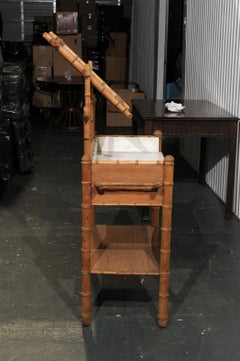 Late 19th Century Charming Continental Bamboo Washstand with Mirror