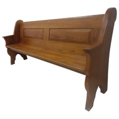 Antique Late 19th Century Chestnut Non Denominational Church Pew